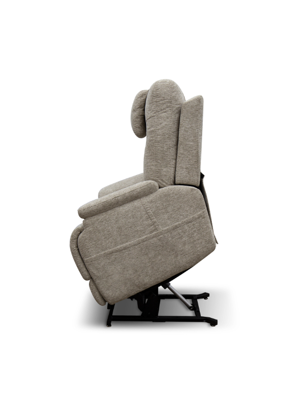 Flexsteel Zecliner power recliner in durable performance fabric, featuring Zero Gravity recline, adjustable headrest, lumbar support, removable head pillow, and USB charging port.