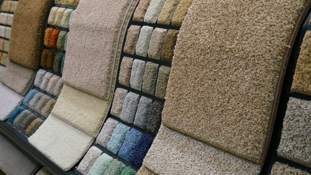 Carpet samples in a variety of colors and textures at Meyers Furniture and Flooring in Mendota IL