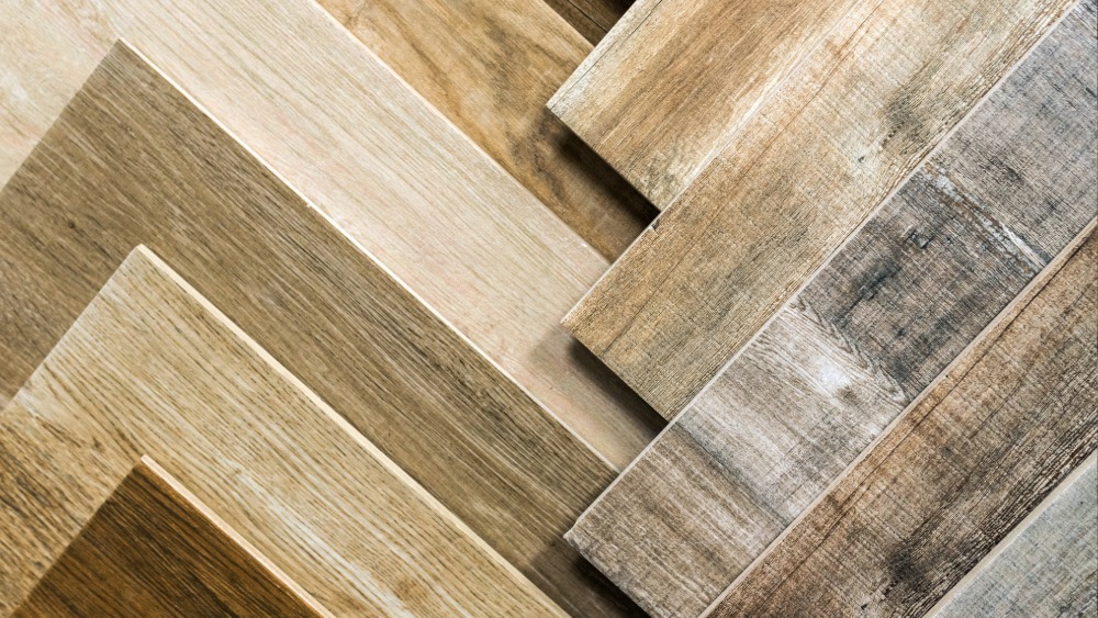 Hardwood flooring samples with warm wood tones at Meyers Furniture and Flooring in Mendota IL