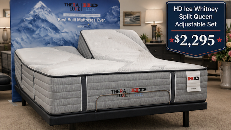 HD Ice Whitney Split Queen Adjustable Set closeout deal at Meyers Furniture and Bedding in Mendota for $2,295