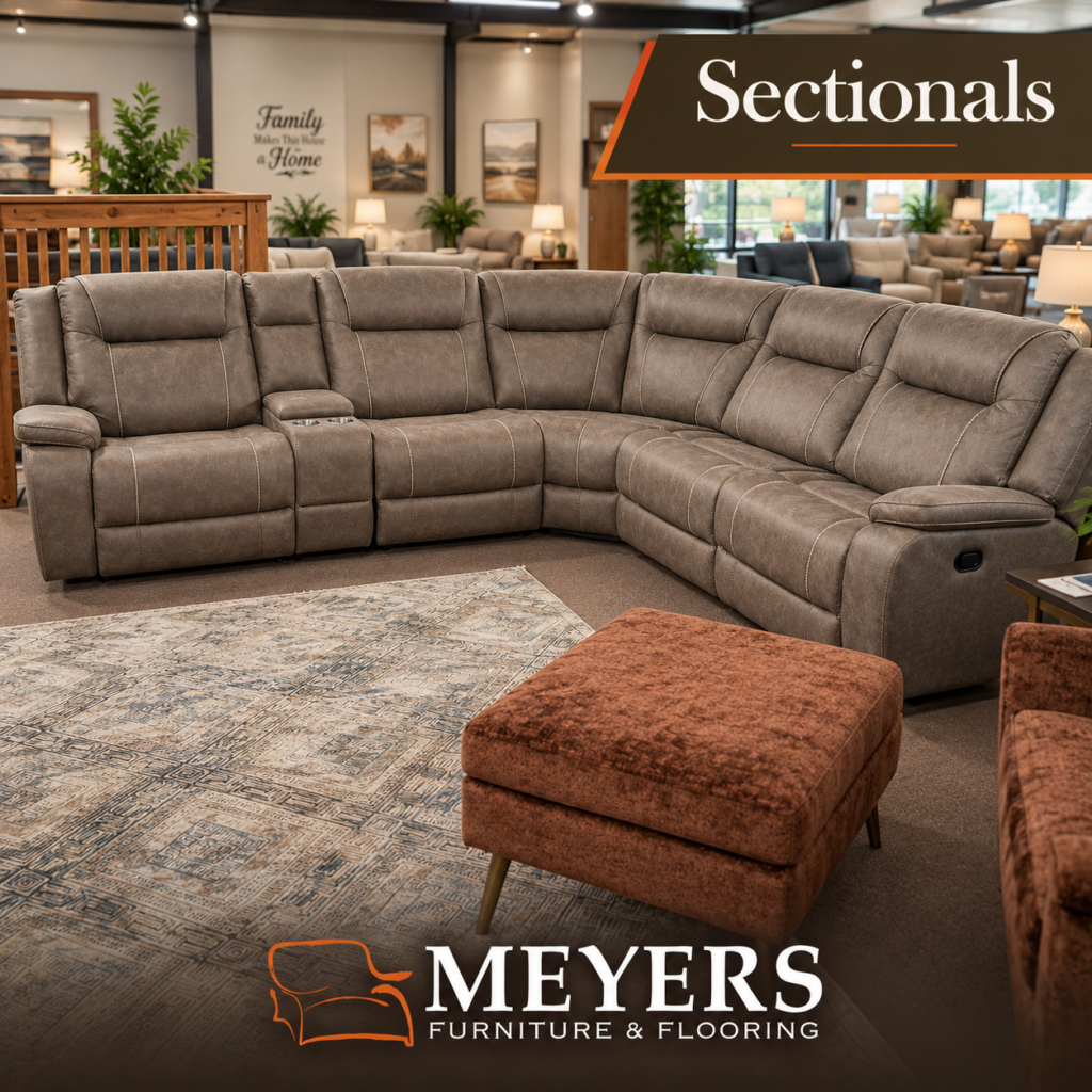 Large reclining sectional available at Meyers Furniture & Flooring in Mendota
