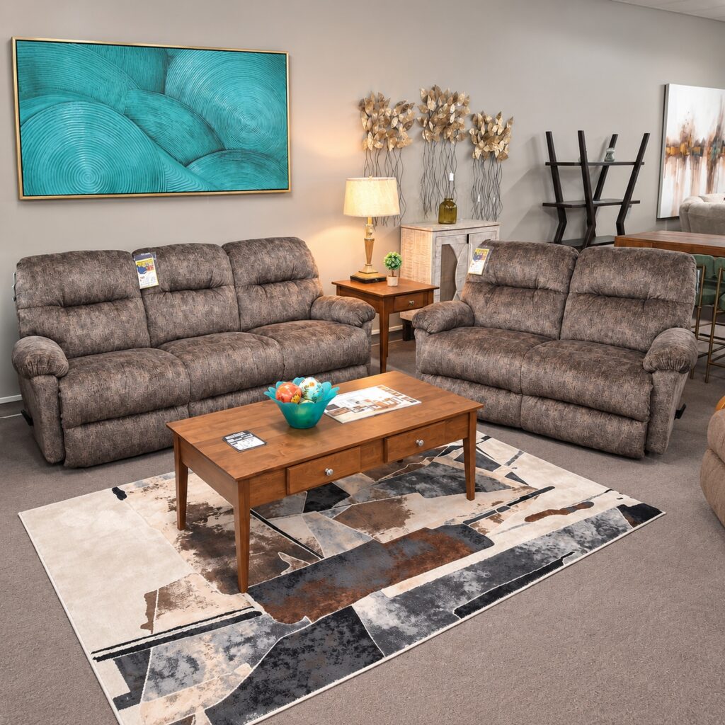 Best Home Furnishings Gray Reclining Sofa Set