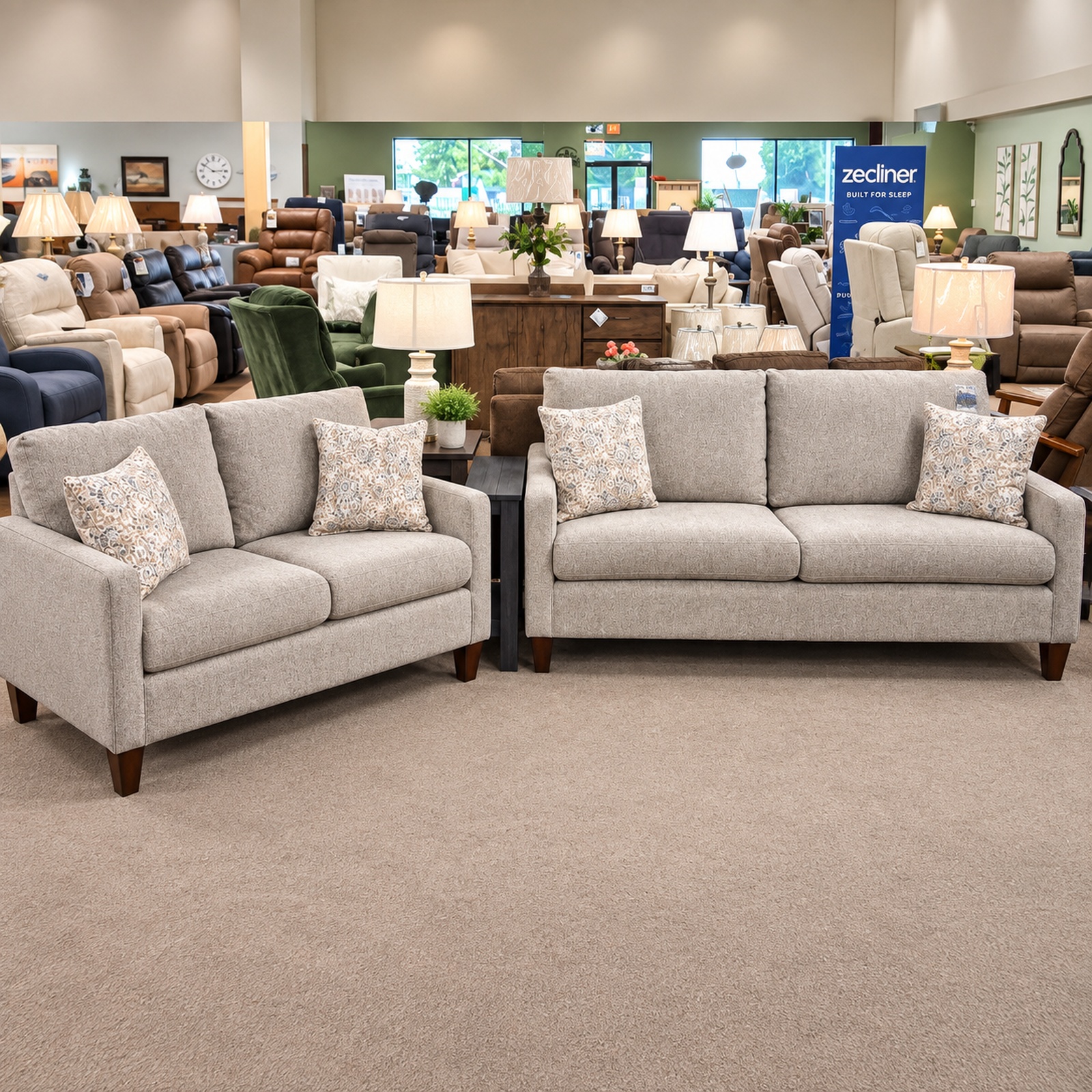Bestcraft Gray Stationary Sofa and Loveseat Set