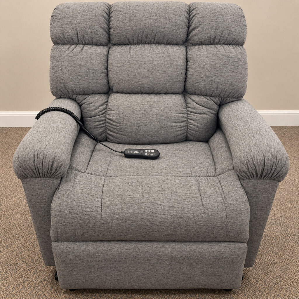 Ultra Comfort Vega medium wide lift recliner with two comfort zones and a foot extension